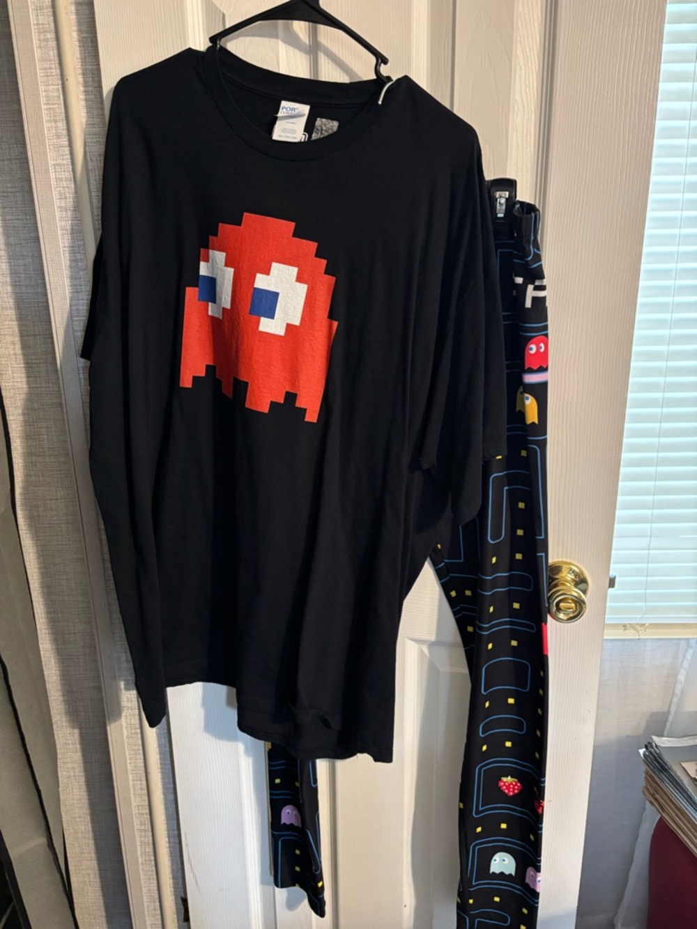 Black Pac-Man Graphic Tee & Pants Sold together.